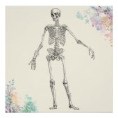  medische anatomie skelet bloemendiagram perfect poster (Voorkant)