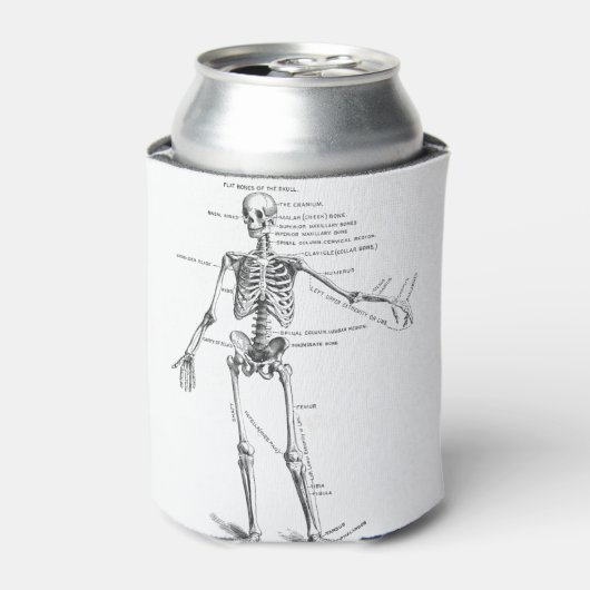 medische anatomie skelet doktersdiagram blikjeskoeler (Blikje Voorkant)