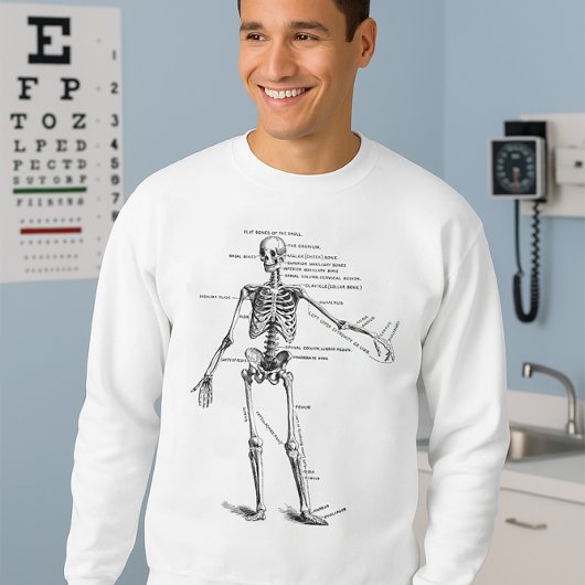  medische anatomie skelet doktersdiagram trui