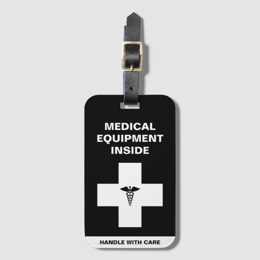 Medische apparatuur Hanteren met zorg Bagagelabel (Voorkant (verticaal))