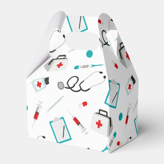 medische apparatuur patroon verpleger Artsen doos Bedankdoosjes (Achterkant)