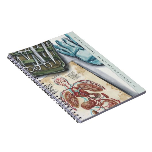 Medische arts chirurgische Waterverf Monogram Notitieboek (Rechterzijde)