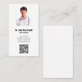 Medische arts Foto QR Code Modern Minimalist Visitekaartje (Voorkant / Achterkant)