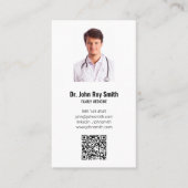 Medische arts Foto QR Code Modern Minimalist Visitekaartje (Voorkant)