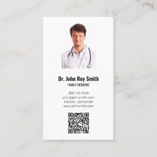 Medische arts Foto QR Code Modern Minimalist Visitekaartje