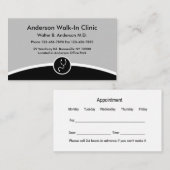 Medische arts loopt in de liner visitekaartje (Voorkant / Achterkant)