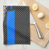 Medische arts MD Caduceus Carbon Fiber Stripes Theedoek (Quarter Fold)