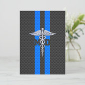 Medische arts MD Caduceus op koolstofvezel afdrukk (Staand voorkant)