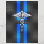 Medische arts MD Caduceus op koolstofvezel afdrukk Flyer (Voorkant)