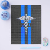 Medische arts MD Caduceus op koolstofvezel afdrukk Flyer (Enkel)