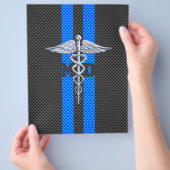 Medische arts MD Caduceus op koolstofvezel afdrukk Flyer (Hand)