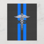 Medische arts MD Caduceus op koolstofvezel afdrukk Flyer (Voorkant)