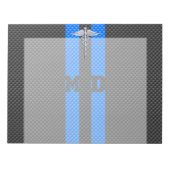 Medische arts MD Caduceus op koolstofvezel afdrukk Notitieblok (Voorkant)