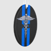 Medische arts MD Caduceus op koolstofvezelstijl Ornament (voorkant)