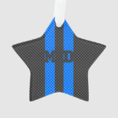 Medische arts MD Caduceus op koolstofvezelstijl Ornament (achterkant)