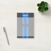 Medische arts MD Caduceus op koolstofvezelstijl Post-it® Notes (Kantoor)