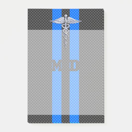 Medische arts MD Caduceus op koolstofvezelstijl Post-it® Notes (Voorkant)