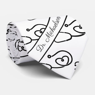 Medische arts Naam Stethoscoop Patroon Arts Stropdas