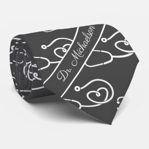 Medische arts Naam Stethoscoop Patroon Arts Stropdas