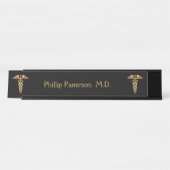 Medische arts of verpleegkundige Black en Gold Bureau Naambordje (Voorkant)