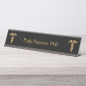 Medische arts of verpleegkundige Black en Gold Bureau Naambordje (Voorkant)