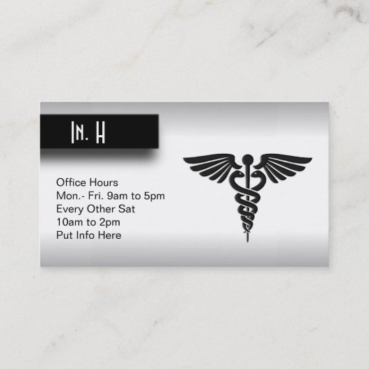 Medische arts Silver Visitekaartje (Achterkant)