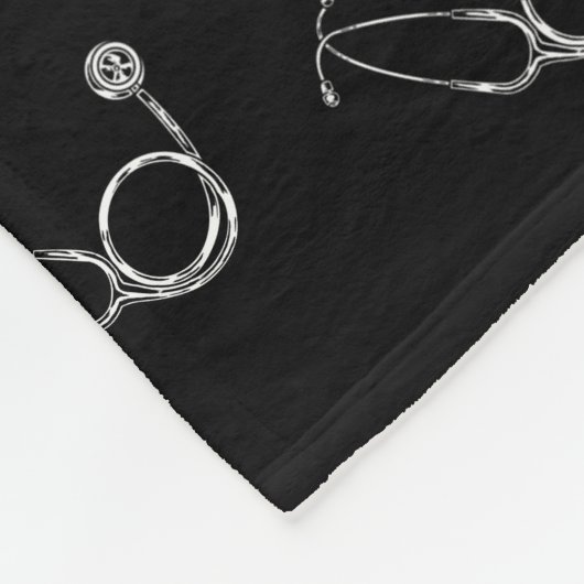 Medische arts Stethoscoop Patroon Arts Naam Fleece Deken (Hoek)