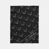 Medische arts Stethoscoop Patroon Arts Naam Fleece Deken (Voorkant)