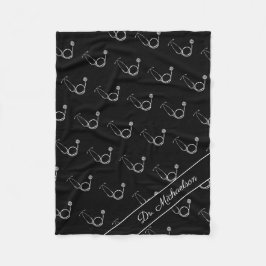 Medische arts Stethoscoop Patroon Arts Naam Fleece Deken
