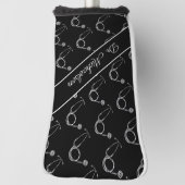 Medische arts Stethoscoop Patroon Arts Naam Golfheadcover (Draai 90)
