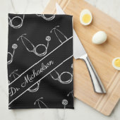 Medische arts Stethoscoop Patroon Arts Naam Theedoek (Quarter Fold)