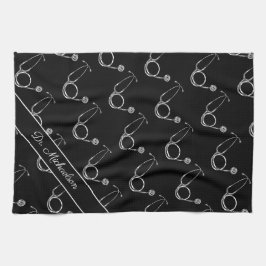 Medische arts Stethoscoop Patroon Arts Naam Theedoek