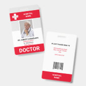 MEDISCHE ARTS VERPLEEGKUNDIGE Zorgvulkaan Rood FOT Badge (Front & Back)