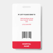 MEDISCHE ARTS VERPLEEGKUNDIGE Zorgvulkaan Rood FOT Badge (Back)