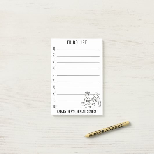 Medische Artsen Gezondheidscentrum aan Persoonlijk Post-it® Notes (Op bureau)