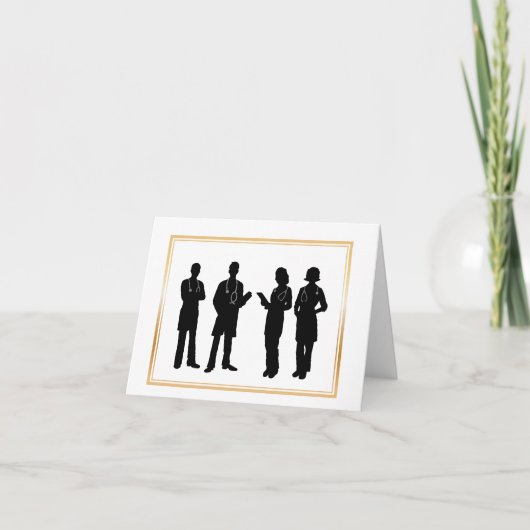 Medische artsen Team Silhouettes Wenskaart Kaart (Voorkant)