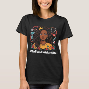 Medische Assistent Afro Vrouw Zwart Geschiedenis J T-shirt