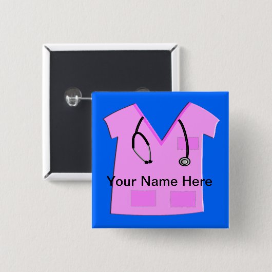 Medische assistent-badge vierkante button 5,1 cm (Voorkant /achterkant)