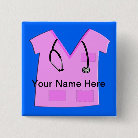 Medische assistent-badge vierkante button 5,1 cm (Voorkant)