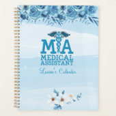 Medische assistent Blauwe Floral Aangepast Planner (Voorkant)