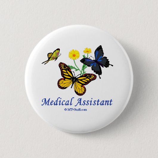 Medische assistent Butterfly Ronde Button 5,7 Cm (Voorkant)