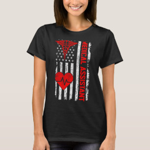 Medische Assistent CMA Life USA Vlag MA Nursing T-shirt