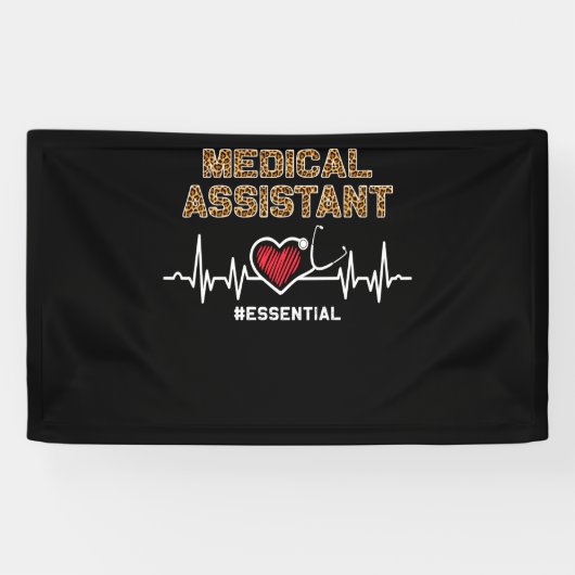 Medische assistent #Essential Stethoscoop hartslag Spandoek (Horizontaal)