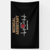 Medische assistent #Essential Stethoscoop hartslag Spandoek (Verticaal)