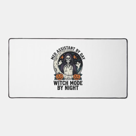 Medische Assistent Halloween Heks Vintage Gravure Bureaumat (Voorkant)