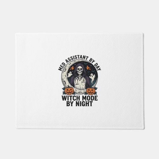 Medische Assistent Halloween Heks Vintage Gravure Deurmat (Voorkant)