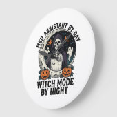 Medische Assistent Halloween Heks Vintage Gravure Grote Klok (Hoek)