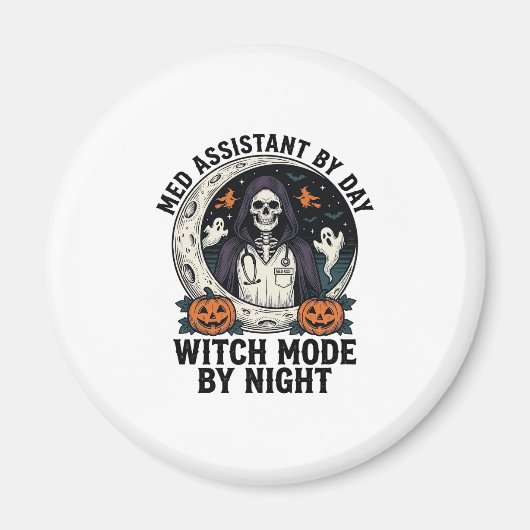 Medische Assistent Halloween Heks Vintage Gravure Magneet (Voorkant)
