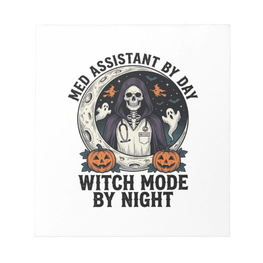 Medische Assistent Halloween Heks Vintage Gravure Notitieblok (Voorkant)