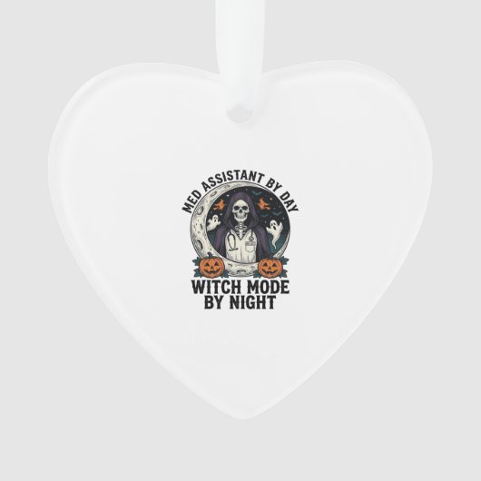 Medische Assistent Halloween Heks Vintage Gravure Ornament (voorkant)